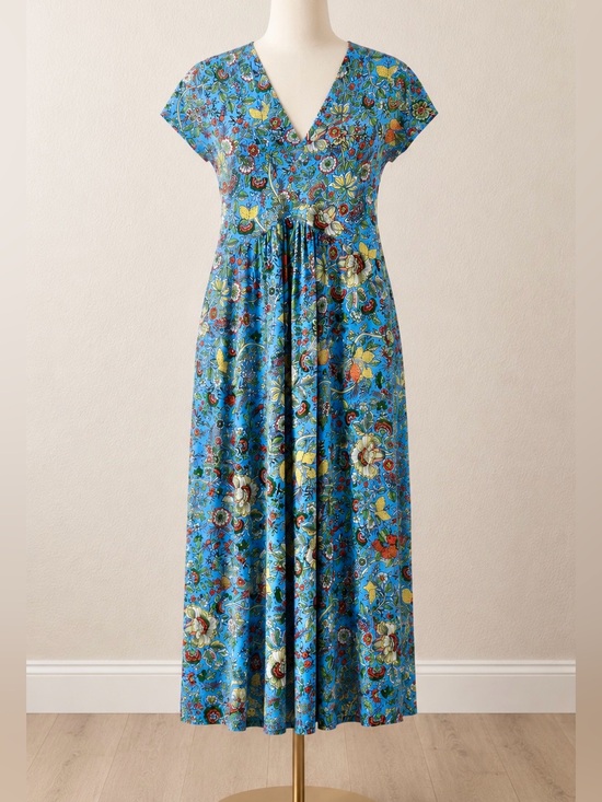 Boden Dresses & Skirts - BODEN Fit & Flare Jersey Midi Dress 10 NEW Floral Fruit Euro Summer Vacation